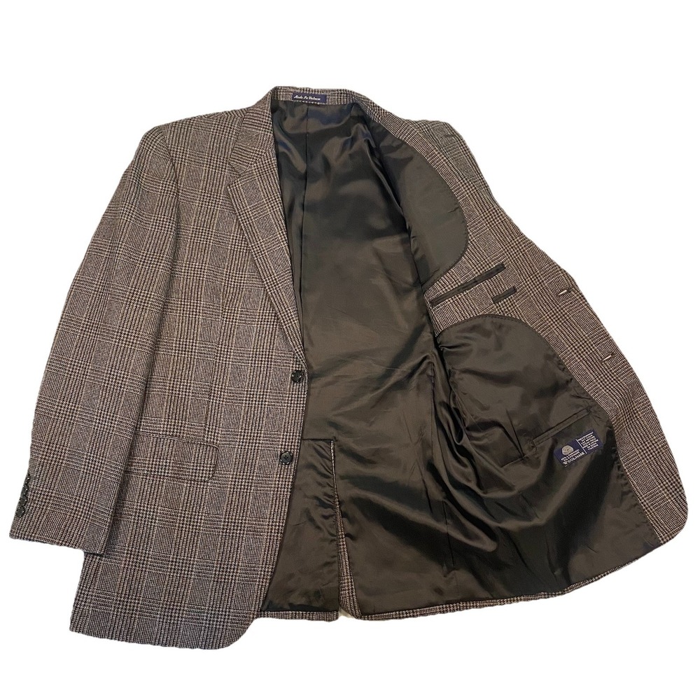 Lambswool Cashmere Blend Blazer Sport‎ Coat Jacket Mens 42R By Alan Flusser